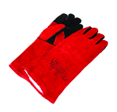 Welding Gloves 16” Red with Black Palm, Reinforced High Heat Resistant Leather, Extra Long Safety Cuff, Comfortable and Durable for Precision Metal Fabrication, Industrial Grade Performance